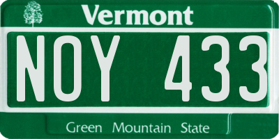 VT license plate NOY433