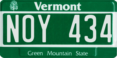 VT license plate NOY434