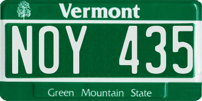 VT license plate NOY435