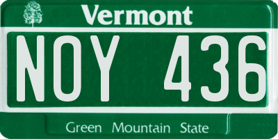 VT license plate NOY436