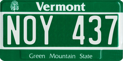 VT license plate NOY437