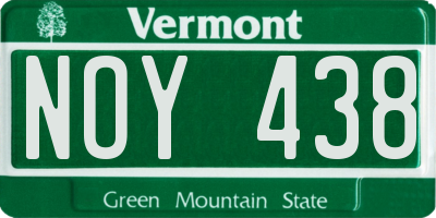 VT license plate NOY438