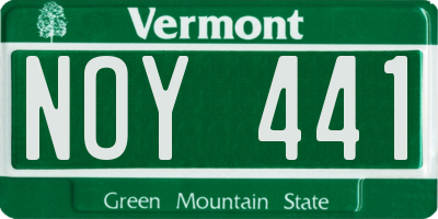 VT license plate NOY441