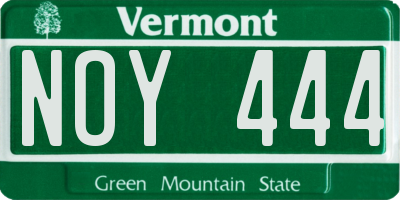 VT license plate NOY444