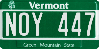 VT license plate NOY447