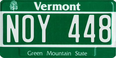 VT license plate NOY448