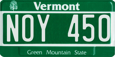 VT license plate NOY450