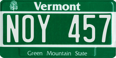 VT license plate NOY457