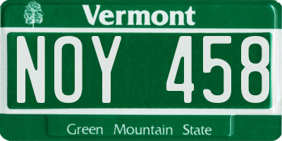 VT license plate NOY458