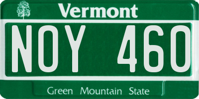 VT license plate NOY460