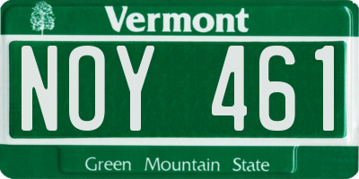 VT license plate NOY461