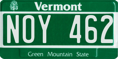 VT license plate NOY462