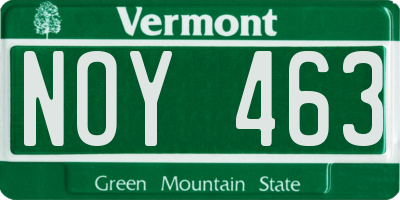 VT license plate NOY463