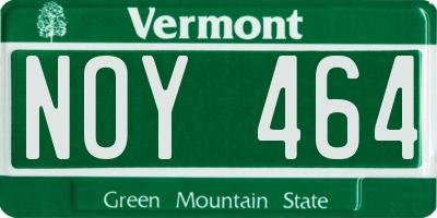 VT license plate NOY464