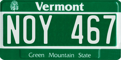 VT license plate NOY467