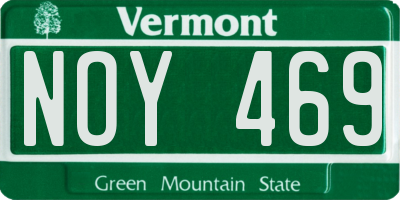 VT license plate NOY469