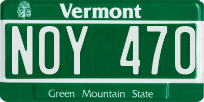 VT license plate NOY470