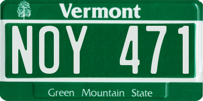 VT license plate NOY471