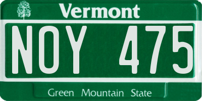 VT license plate NOY475