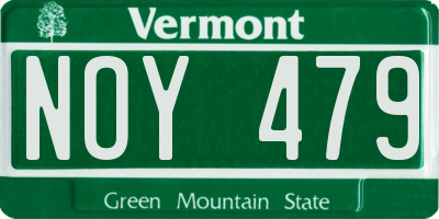 VT license plate NOY479