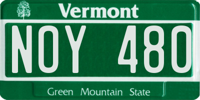 VT license plate NOY480