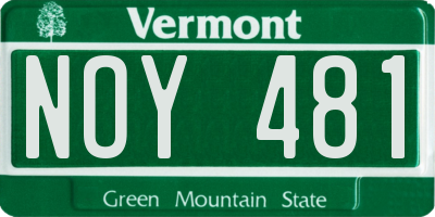 VT license plate NOY481