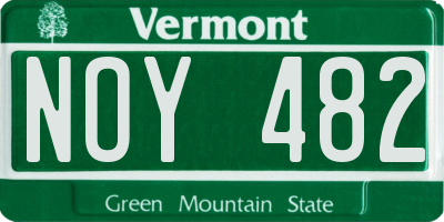 VT license plate NOY482