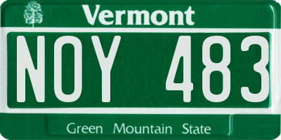 VT license plate NOY483