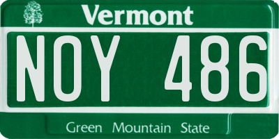 VT license plate NOY486