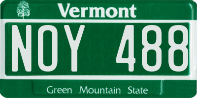 VT license plate NOY488