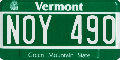VT license plate NOY490