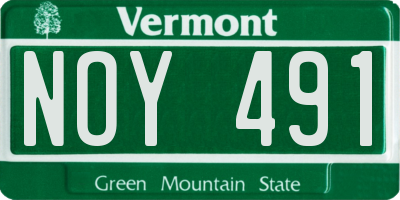 VT license plate NOY491