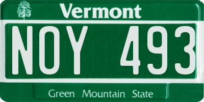 VT license plate NOY493