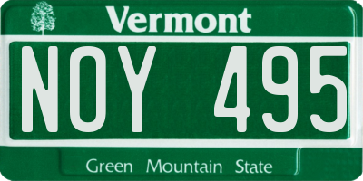 VT license plate NOY495