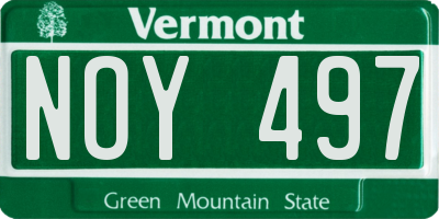 VT license plate NOY497