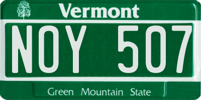 VT license plate NOY507