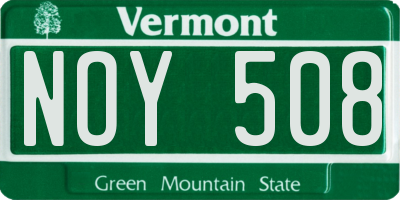 VT license plate NOY508