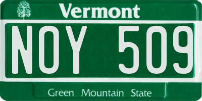 VT license plate NOY509