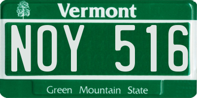 VT license plate NOY516