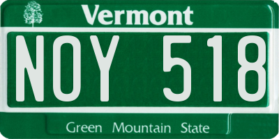 VT license plate NOY518