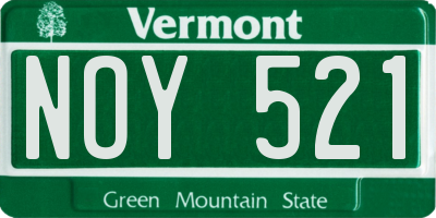 VT license plate NOY521