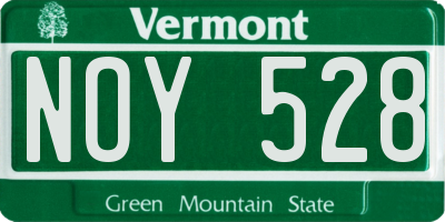 VT license plate NOY528