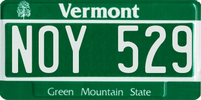 VT license plate NOY529