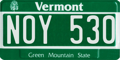 VT license plate NOY530