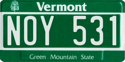 VT license plate NOY531