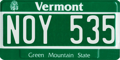 VT license plate NOY535