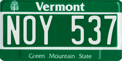 VT license plate NOY537