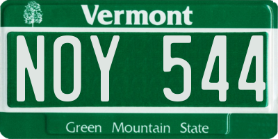 VT license plate NOY544