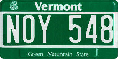 VT license plate NOY548