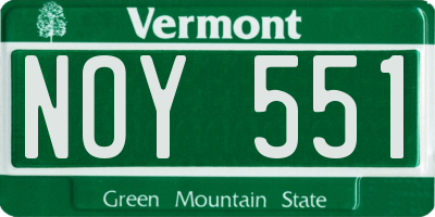 VT license plate NOY551